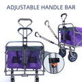 Outdoor Garden Multipurpose Micro Collapsible Beach Trolley Cart Camping Folding Wagon Purple Silver Garden & Outdoor Oxford Fabric Steel