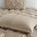 7 Piece Tufted Comforter Set Taupe King King Taupe Polyester