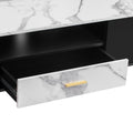 71'' Modern Tv Stand With 2 Cabinets& Open Compartments, Entertainment Center For Tvs Up To 80'', Television Console For Living Room, Bedroom, Home Theatre White Black Primary Living Space 70 79