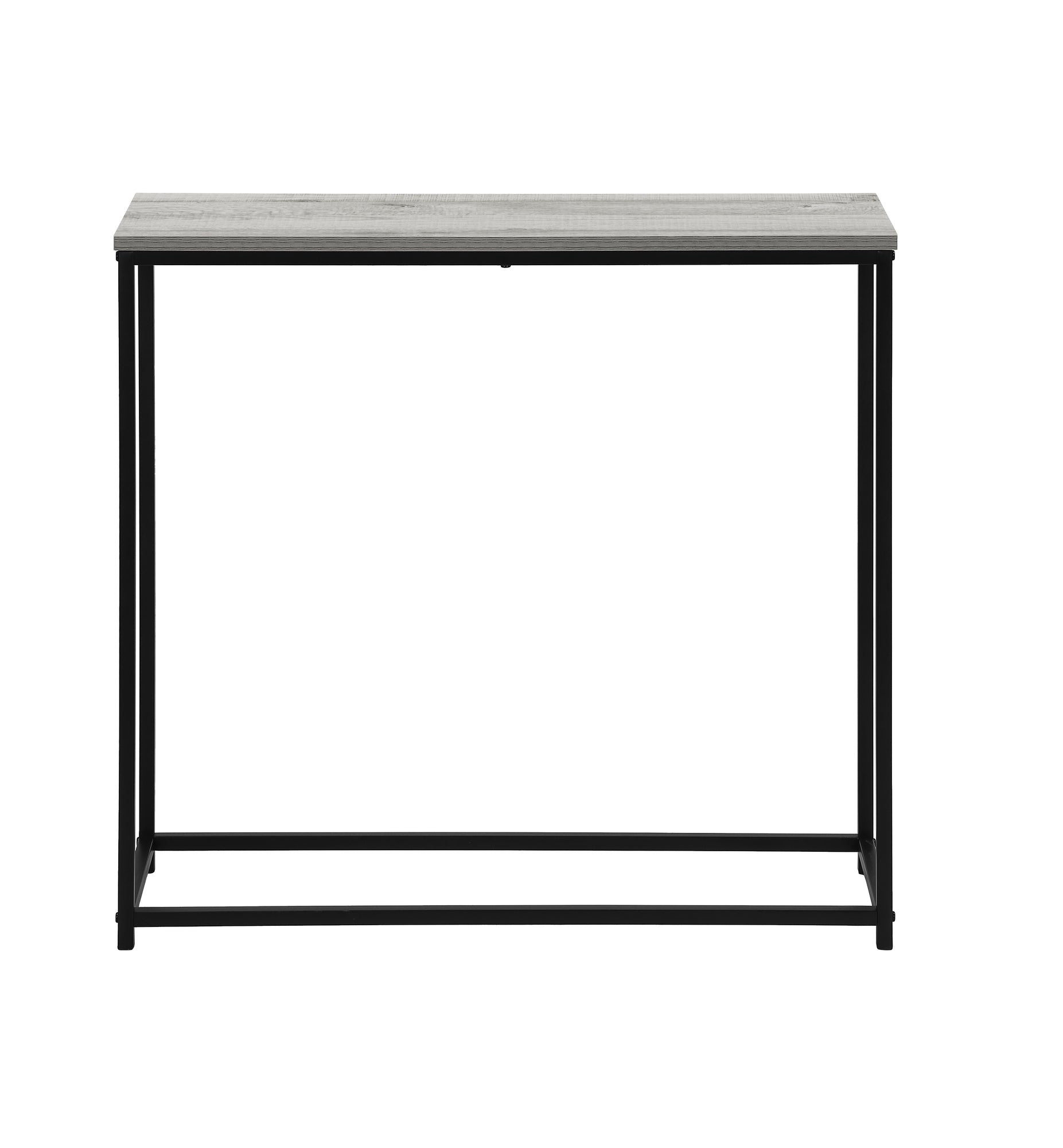 Accent Table, Console, Entryway, Narrow, Sofa, Living Room, Bedroom, Grey Laminate, Black Metal, Contemporary, Modern Grey Particle Board