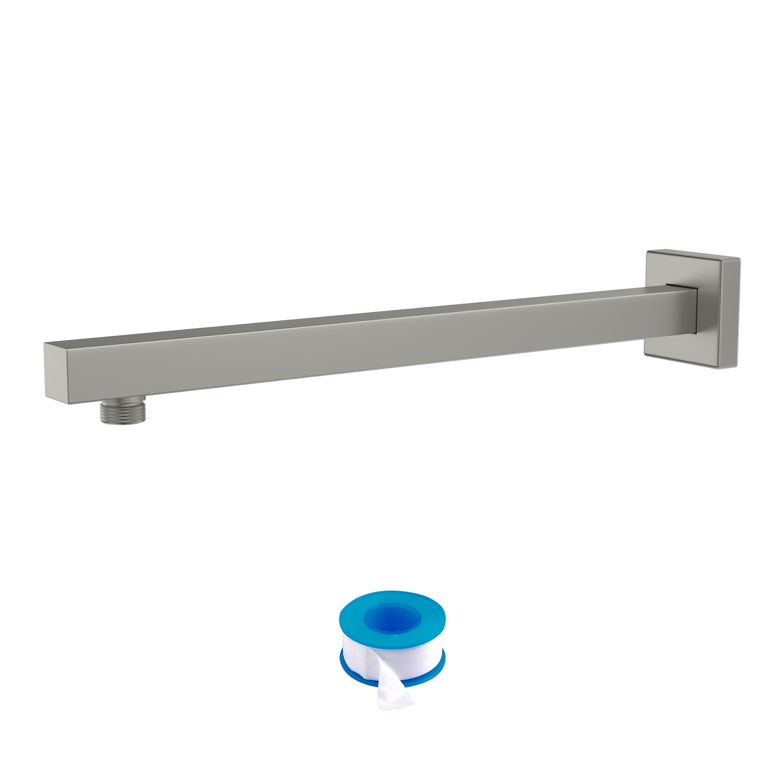 16" Wall Mounted Shower Arm With Flange, Brushed Nickel Brushed Nickel Stainless Steel