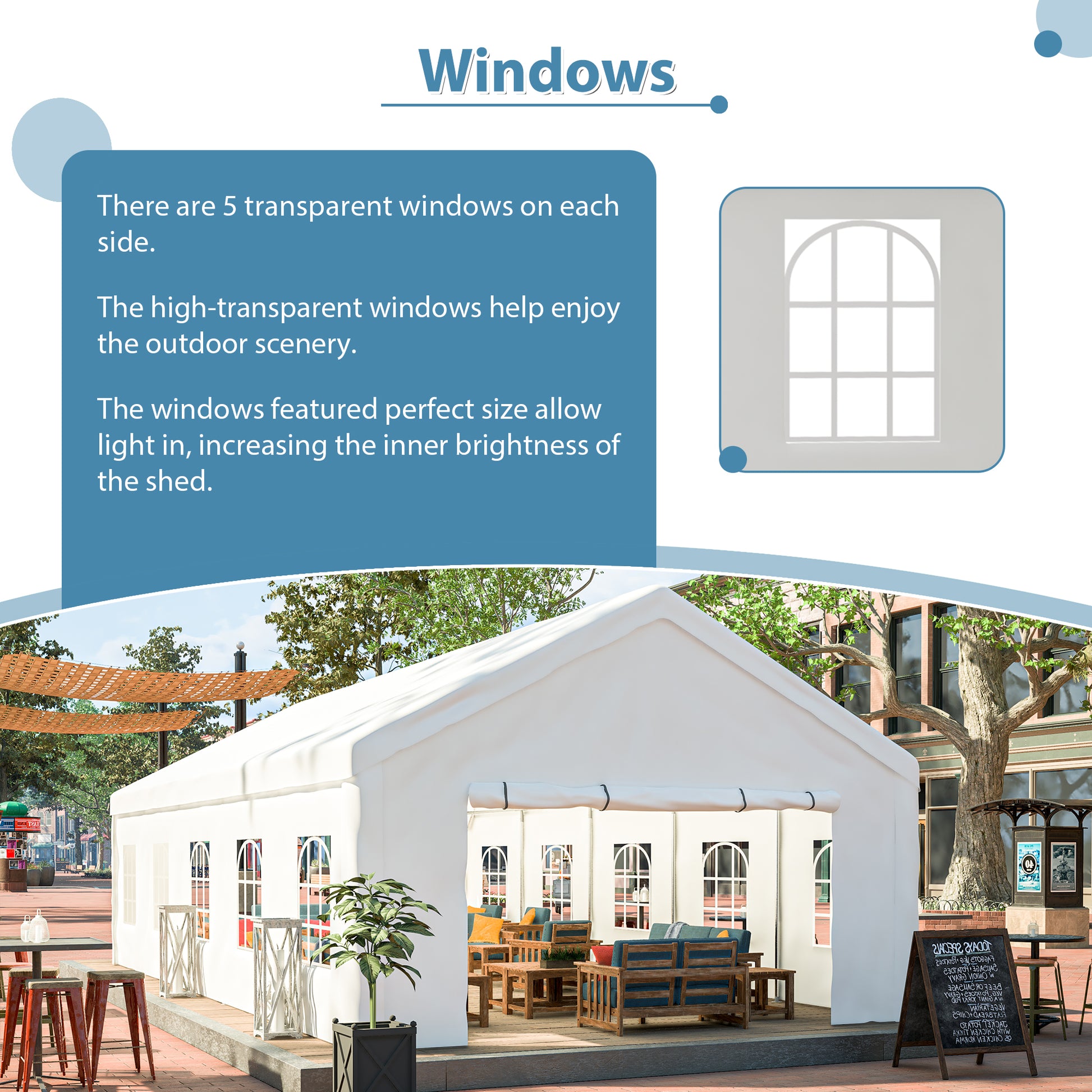 16X32Ft Party Tent Heavy Duty, Large Wedding Event Shelters With 3 Storage Bags & Removable Sidewalls, Outdoor Canopy Gazebo Commercial Tents For Parties Carport Camping Garden Patio White Metal