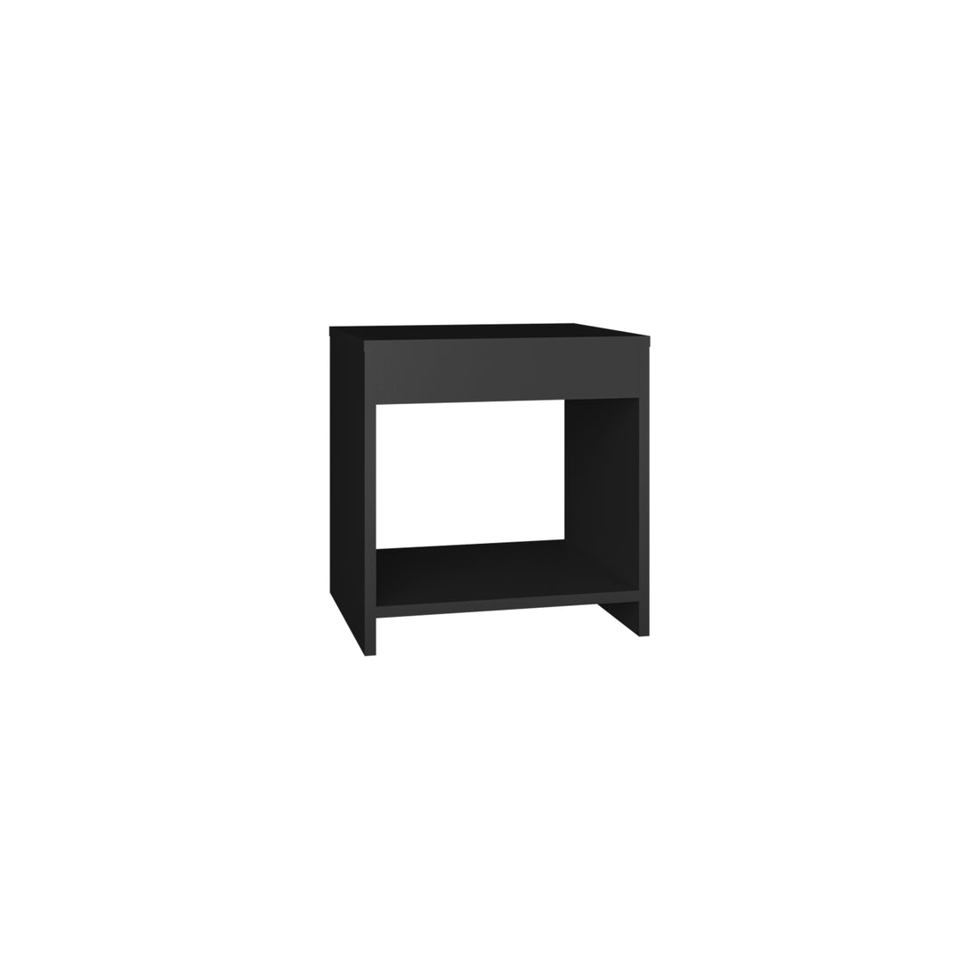 Chroma 16.5" Tall Minimalistic Nightstand With Open Shelf Black Bedroom Modern Shelf Particle Board