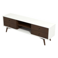 Caroline Walnut White Tv Stand Up To 72