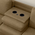 Drason Brown Reconfigurable Sectional Brown Foam Engineered Wood 3 Seat