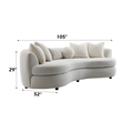 Iniko Sofa W 6 Pillows, Beige Boucle Lv02542 Beige Upholstered 3 Seat