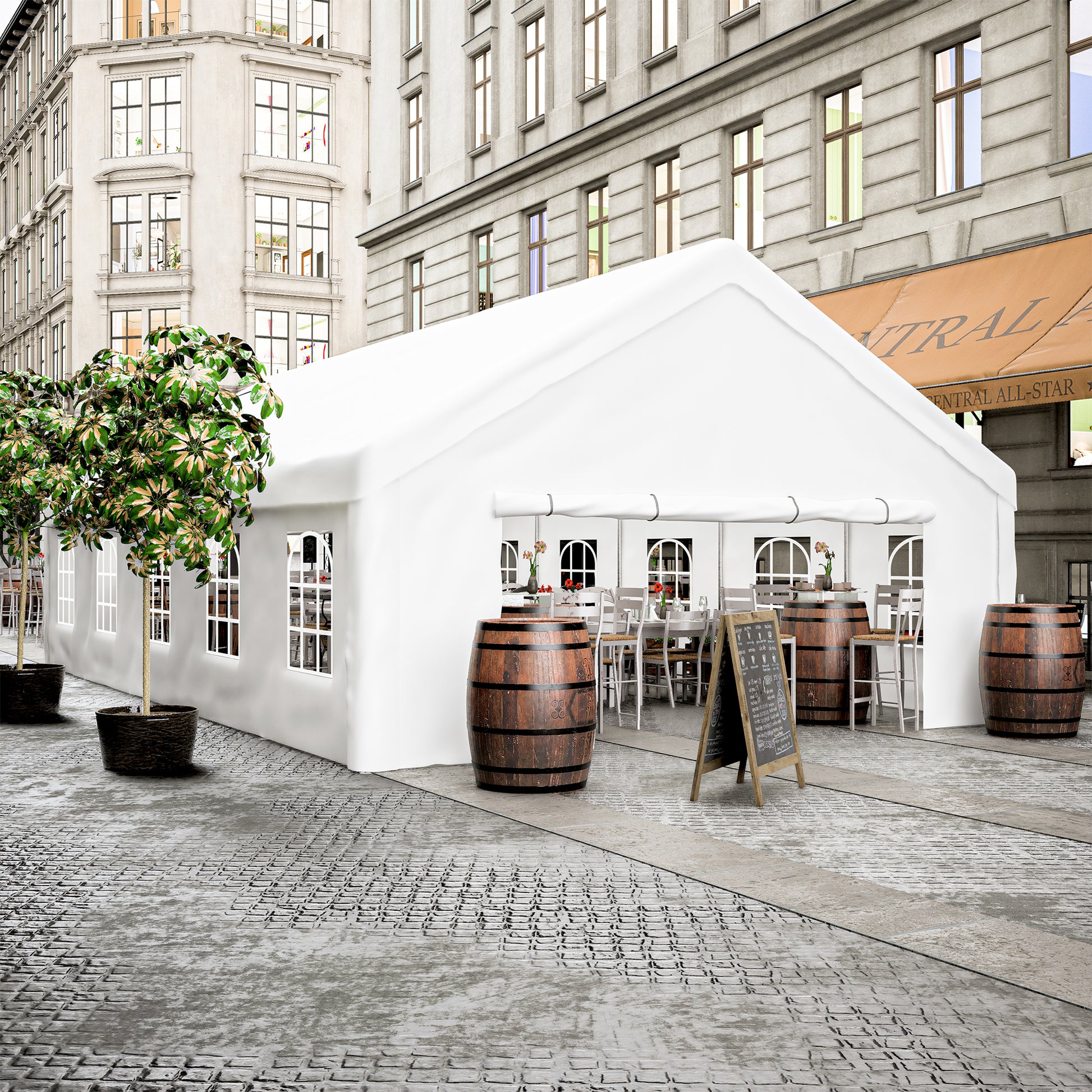 20X32Ft Party Tent Heavy Duty, Large Wedding Event Shelters With 3 Storage Bags & Removable Sidewalls, Outdoor Canopy Gazebo Commercial Tents For