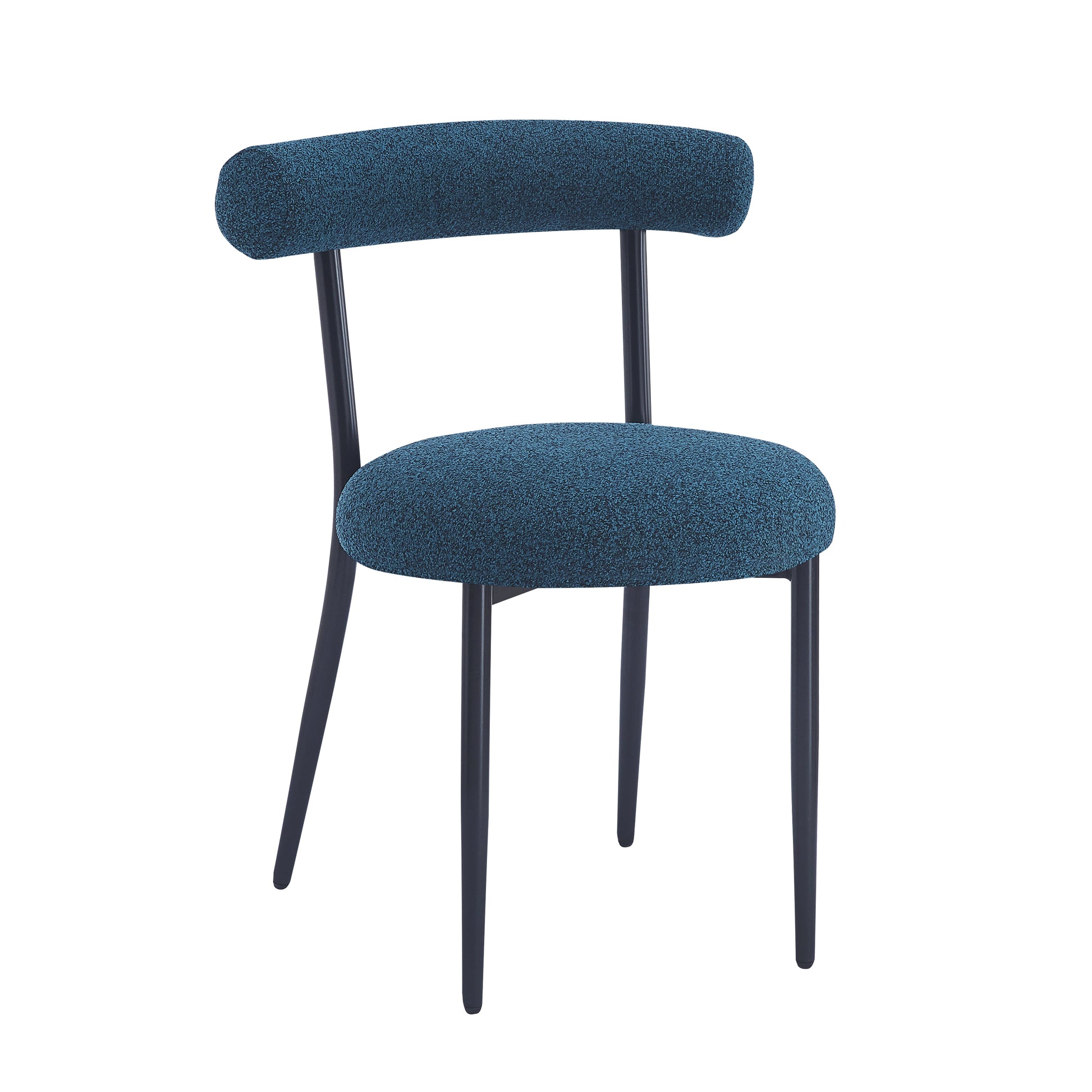 Dining Chair Set Of 2 Blue Fabric