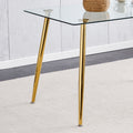 Modern Minimalist Rectangular Glass Dining Table For 4 6 With 0.31