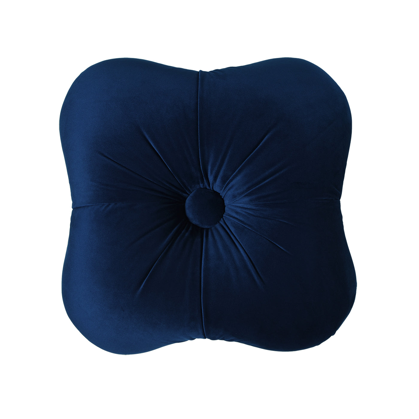 Ellen Upholstered Cr Ottoman With Gold Bullion Fringe, Navy Blue Velvet Navy Blue Foam Velvet