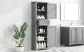 Tall Bathroom Storage Cabinet, Freestanding Storage Cabinet With Drawer And Adjustable Shelf, Mdf Board With Painted Finish, Grey Old Sku:Wf312727Aae Grey Mdf