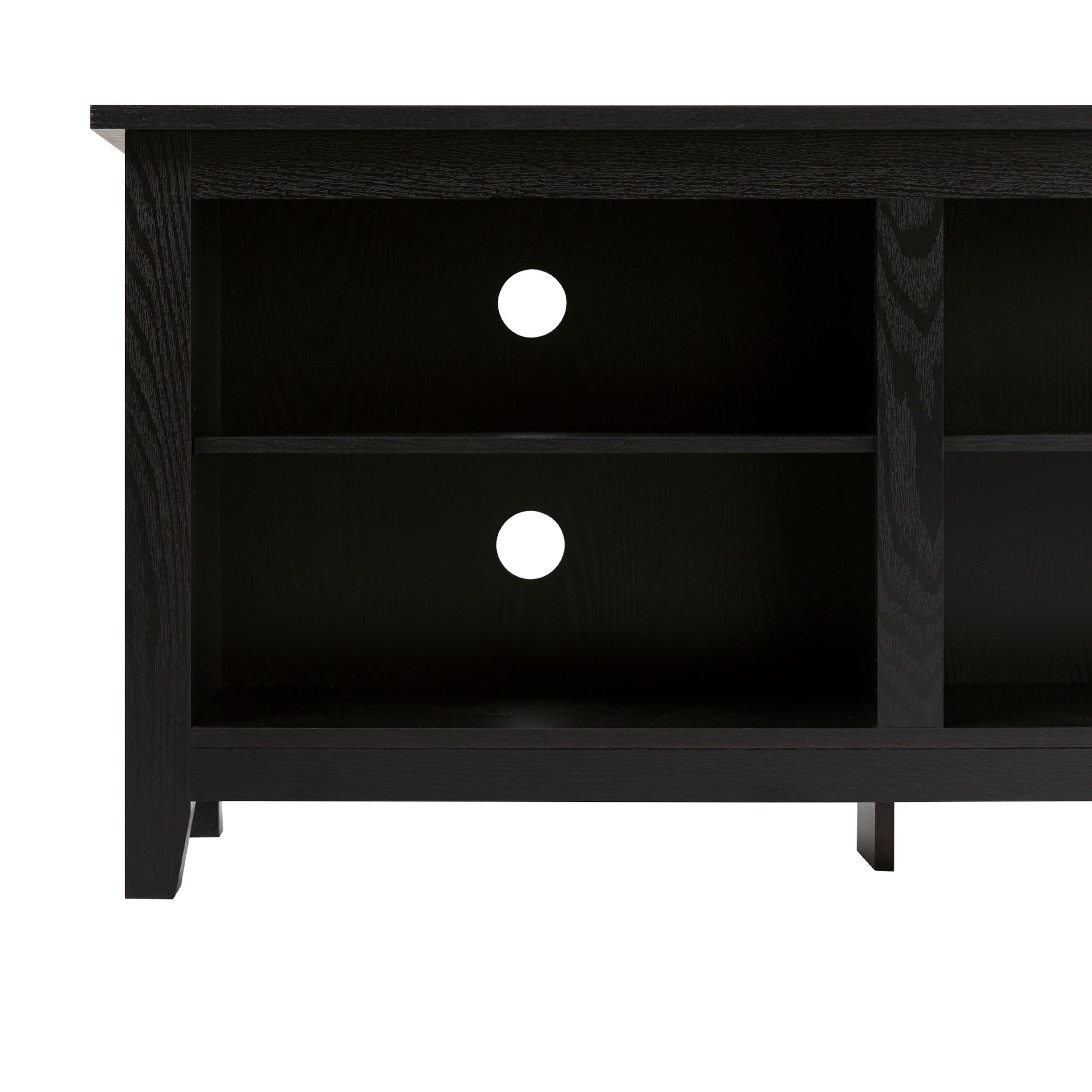 Modern Transitional 3 Shelf Open Storage 70" Tv Stand For 80" Tvs Black Black Mdf