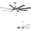 66 Inch Low Profile Abs Ceiling Fan With Dimmable Lights And Smart Remote Control 6 Speed Reversible Noiseless Dc Motor For Indoor Brushed Nickel Abs