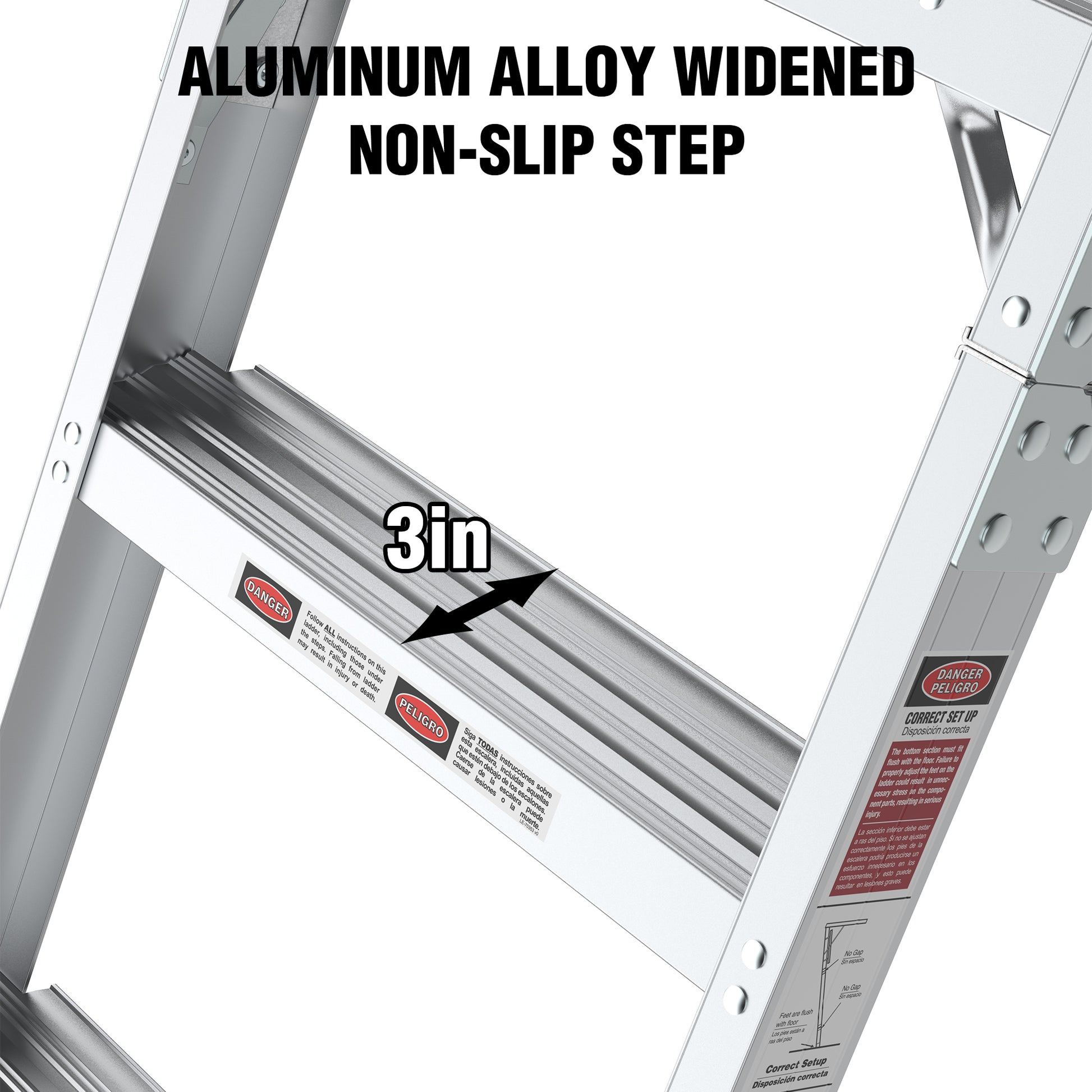 Household Aluminum Attic Ladder 25" X 54" ,375 Lbs Capacity, 7'8" 10'3" Ceiling Height Grey Aluminium Alloy