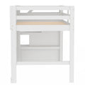 Twin Size Loft Bed With Storage Staircase And Window, White Box Spring Not Required Twin White Wood Bedroom Solid Wood Mdf