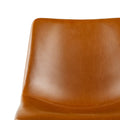 Modern Upholstered Dining Chair With Metal X Base, Set Of 2, Whiskey Brown Brown Foam Pu Leather