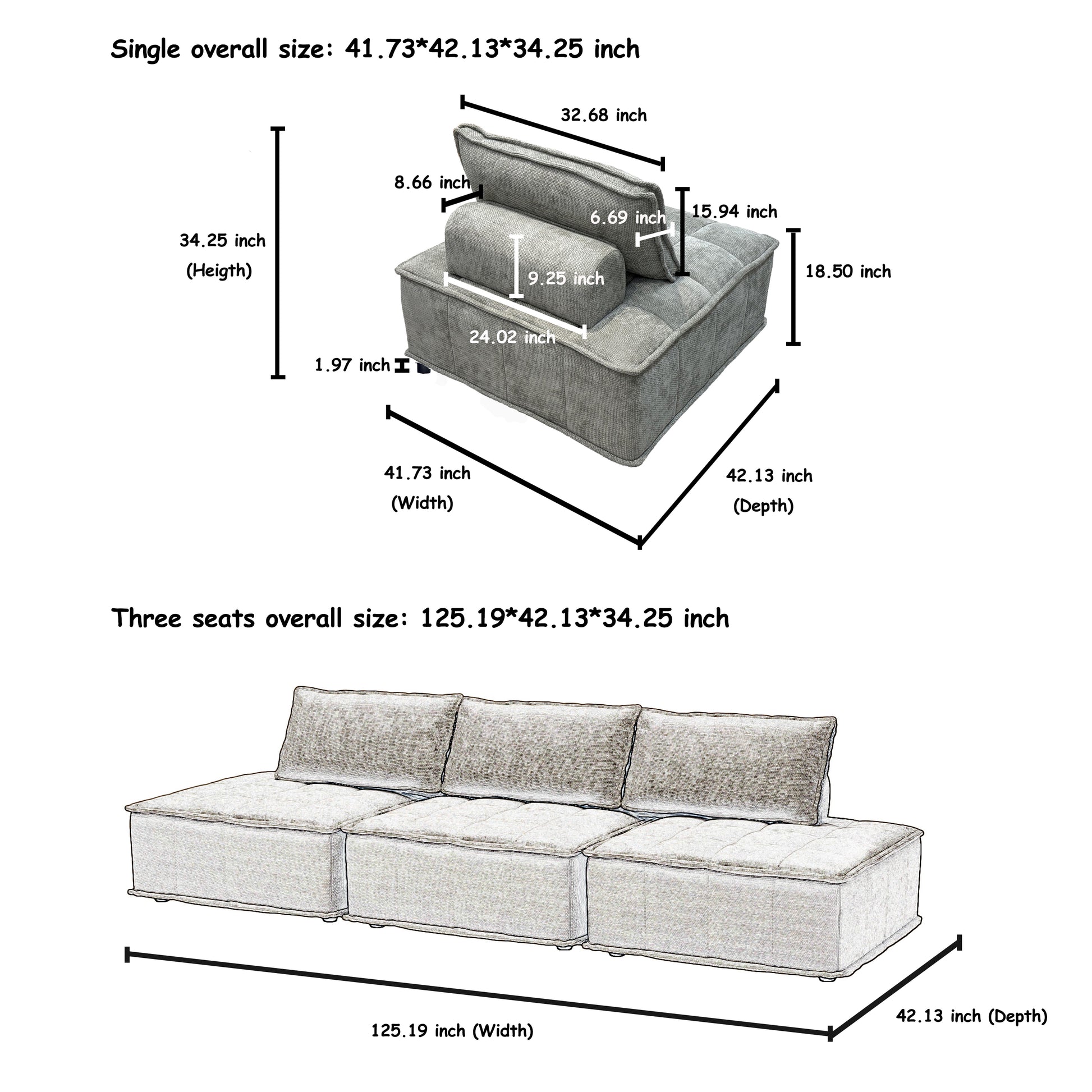 Modern Modular Chenille Sofa Versatile 3 Piece Modular Sofa Set Customizable Design For Ultimate Comfort And Style Beige Beige Wood Primary Living Space Split Back Modern Chenille 3 Seat