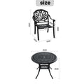 Cushions In Random Colors 3 Piece Set Of Cast Aluminum Patio Furniture With Cushions Yes Dining Set Black Seats 2 Rust Resistant Frame Water Resistant Cushion Garden & Outdoor Complete Patio Sets Aluminium