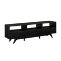 Modern Scandi 3 Door Low Profile Tv Stand For Tvs Up To 80 Inches Black Black 80 89 Inches Mdf Mdf