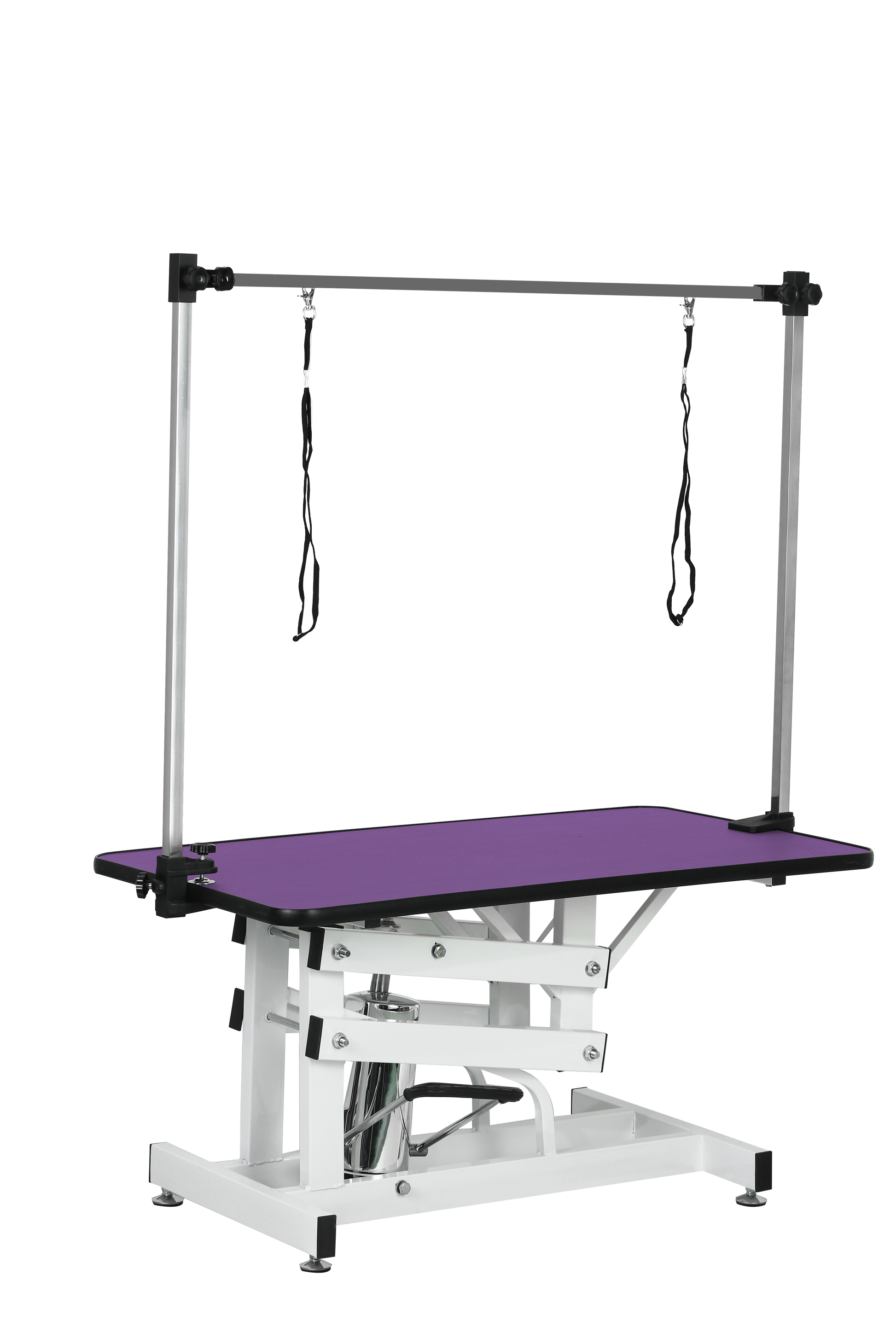 42.5Inch Hydraulic Pet Grooming Table With "H" Arm Purple White Purple Mdf Steel