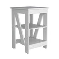 Taylor 3 Tier End Table Nightstand, Side Table For Small Space, White White Solid Wood Mdf Engineered Wood