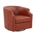 Emmett Caramel Top Grain Leather Swivel Glider Barrel Chair Caramel Foam Leather