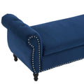 Velvet Multifunctional Storage Rectangular Ottoman Bench With 1 Pillow, Navy Blue Antique Navy Blue Polyester Wood Solid Beige Pine Flip Top Polyester With Storage Velvet