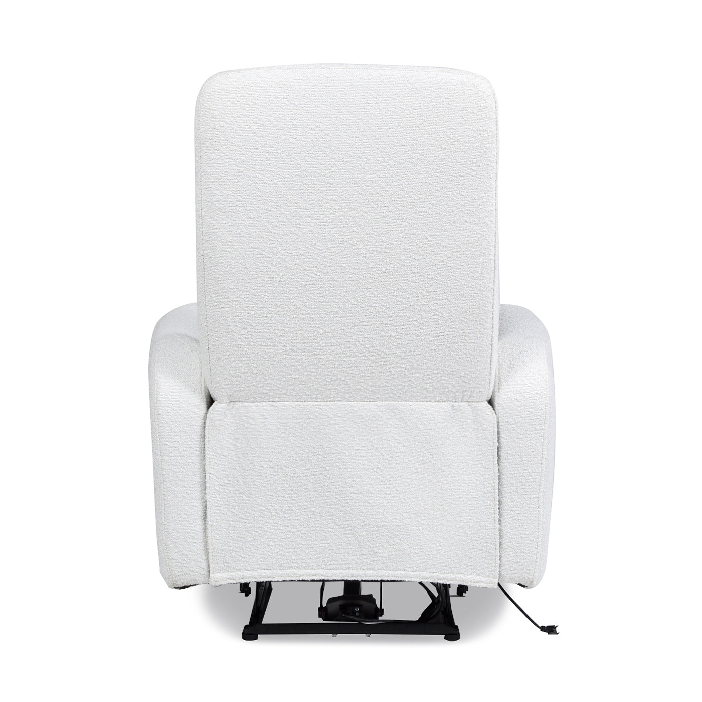 Bloomy 35.5" High Back Power Recliner Motion Chair, Chiffon White Boucle White Foam Boucle