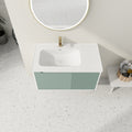 36 '' Wall Mounted Bathroom Vanity With Ceramic Sink, Bathroom Vanity With Soft Close Door Mint Green Bathroom Wall Mounted Modern Plywood