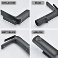 Single Hole Bathroom Faucet In Matte Black Matte Black Brass