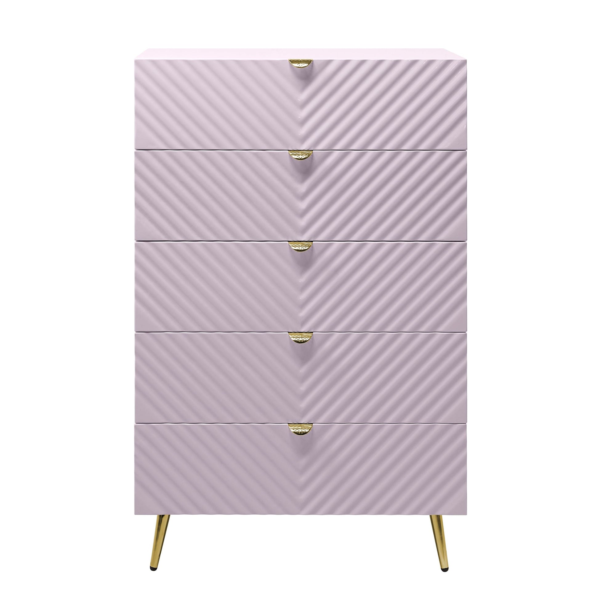 Gaines Chest, Pink High Gloss Finish Bd02666 Pink Mdf Metal