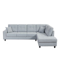 109.2''L Shaped Modular Sectional Sofa With Removable Back Cushions And 2 Pillows, Suitable For Living Rooms, Offices, And Apartments Light Gray Polyester 5 Seat