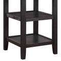 Anji 42 Inch Counter Table, Round Surface, 2 Open Shelves, Brown, Black Black Brown Wood