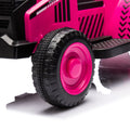 12V Kids Ride On Electric Tractor Black Knight,Kids Ride On Toy.2Wd,Non Skid Tires, Steering Wheel, Foot Pedal,With Removable Storage Tug,Light,Bluetooth,Music,Mp3,Usb,Power Display For Kids Aged 2 3. Rose Red 50 99 Lbs Polypropylene