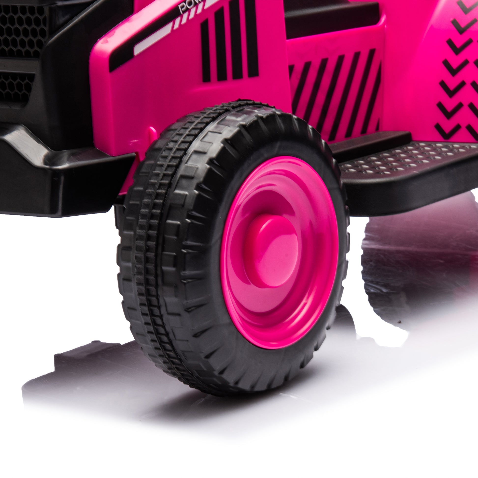 12V Kids Ride On Electric Tractor Black Knight,Kids Ride On Toy.2Wd,Non Skid Tires, Steering Wheel, Foot Pedal,With Removable Storage Tug,Light,Bluetooth,Music,Mp3,Usb,Power Display For Kids Aged 2 3. Rose Red 50 99 Lbs Polypropylene