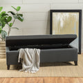 Hartford Storage Ottoman Dark Gray Fabric