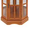 Corner Curio Cabinet With 5 Shelves And Lighting System, Oak E26 Light Bulb Not Included Oak Mdf