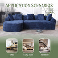 Coolmore Boucle Sofa 3 Seater For Living Room Oversized Comfy Sofa L Shape Sofa Couch With Chaise Home Furniture Sleeper Sectional Sofa For Apartment, Office Left Hand Facing Blue Blue Primary Living Space Foam Boucle 3 Seat