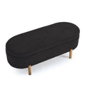 Ottoman Oval Storage Bench,Rubber Wood Leg,Black 46.