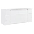 Full Size Murphy Bed With Drawers, Cabinets And Usb Ports,White Full White Mdf Lvl