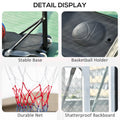 Soozier Portable Basketball Hoop System Stand With 33In Backboard, Height Adjustable 5Ft 7Ft For Indoor Outdoor Use Black Steel