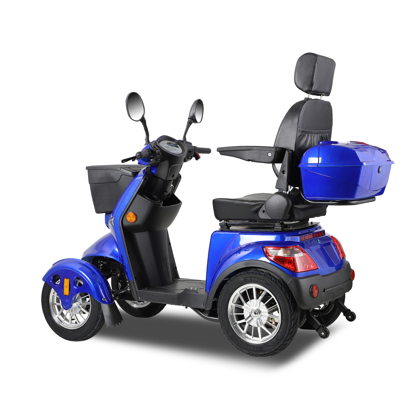 Xl3D4L Electric Mobility Recreational Travel Scooter For Adults,Mobility Scooters For Seniors, 4 Wheel Powered Mobility Scooters Blue Abs Pc Abs Pc
