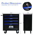 4 Drawers Multifunctional Tool Cart With Wheels Black Black Blue Steel