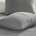 3 Piece Quilt Set Grey Full Queen Full Grey Cotton