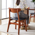 4 The Stylish And Durable Solid Wood Dining Chair, Small Curved Back, Pu Cushion, And Beautiful Shape Match Perfectly With Any Room And Everyday Use Walnut Set Of 4 Or More Rubber Wood