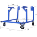 Engine Cradle With Wheels Powder Coat 3In Heavy Duty Steel Construction Wheels 1000 Lbs Capacity Storage Hardware Included Easy Assembly Small Block Ford Blue Steel