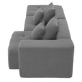 105.5'' L Shaped Modular Sectional Sofa,Minimalist Corduroy Floor Couch Set,Convertible Foam Filled Cloud Couch For Living Room,3 Pc Free Combination,No Assembly Required,3 Colors Gray Corduroy 4 Seat