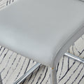 Table And Chair Set, Modern Dining Table, Imitation Marble White Top And Silver Legs, Soft And Comfortable Dining Chair, Perfect For Dinner, Meetings, Home And Office Decor Grey Silver Glass Metal