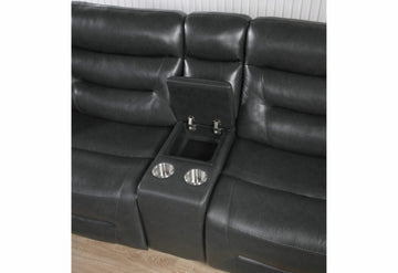 Starch Blanche Charcoal Sectional Dark Grey Pu 5 Seat