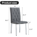 4 Piece Dining Chair, Modern Style Kitchen Upholstered High Back, Metal Leg Office Chair, Suitable For Dining Room, Office, Restaurant. Gray Pu